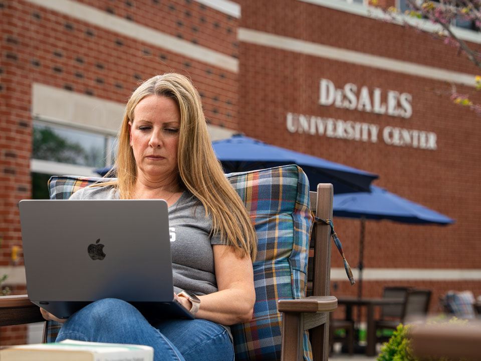 woman on computer