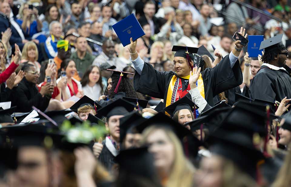 students at commencement