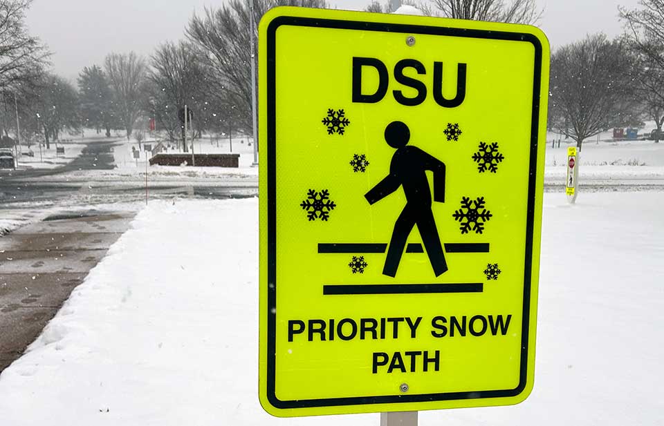 priority snow path on campus