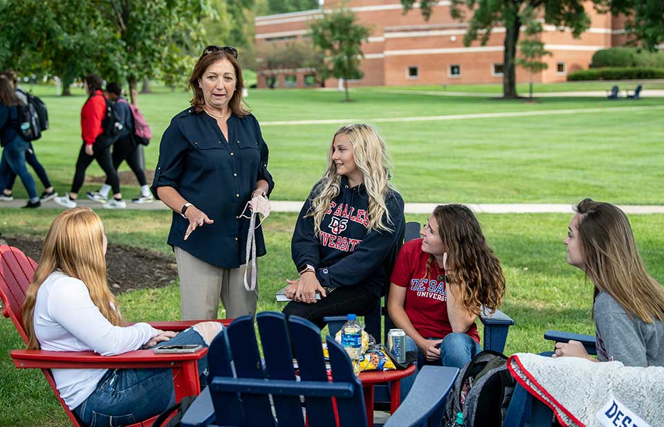students on campus