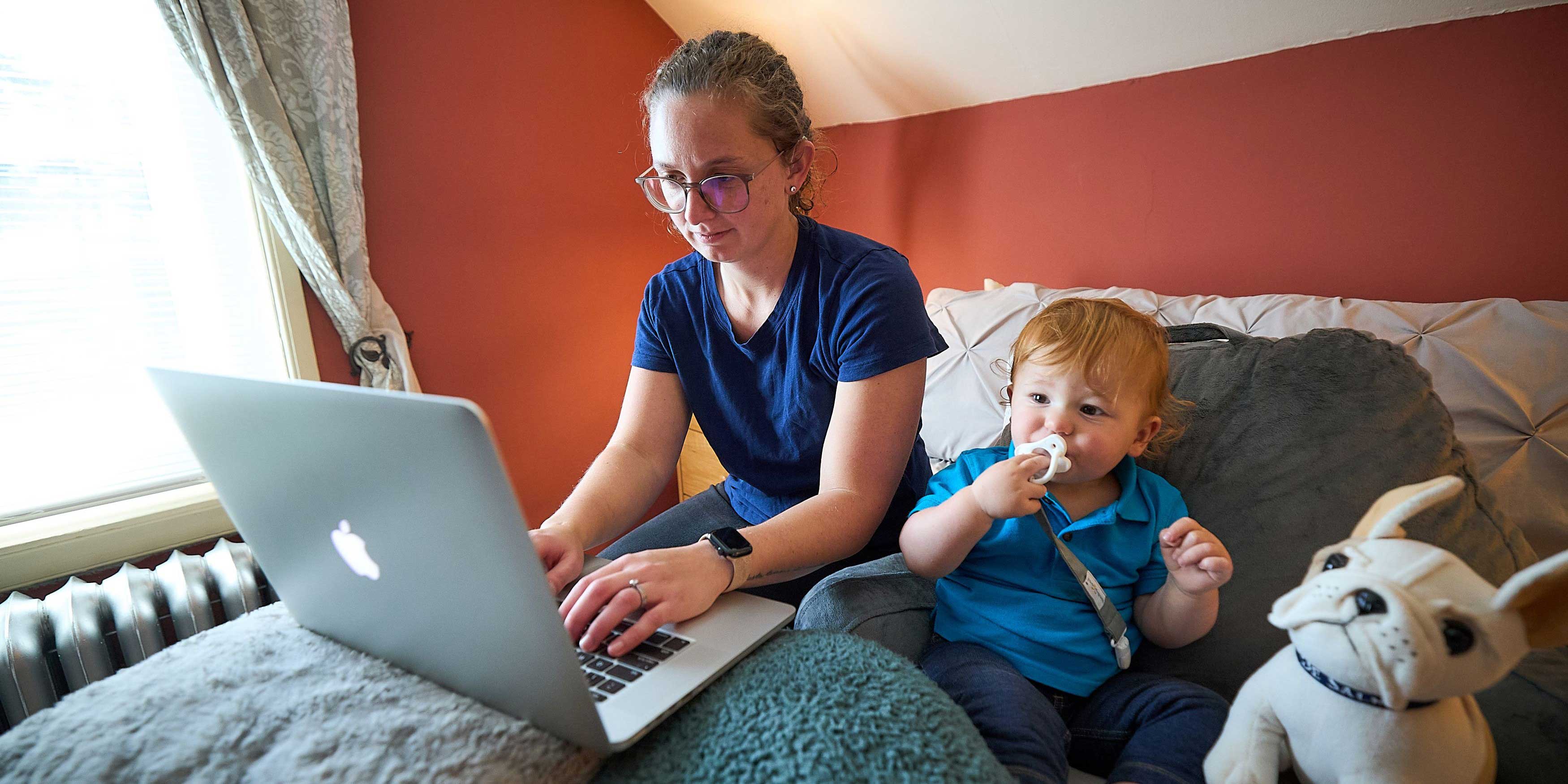 student at home